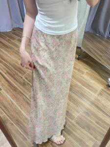 YIFANSHI | Dots and Floral Fish Tail Flowy A-Line Slimming Sweet Summer Midi Skirt