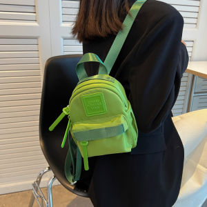 Japanese Niche Style Mini Small Backpack Pure Color Bright Macaron Green Small Backpack Traveling and Shopping New Arrival