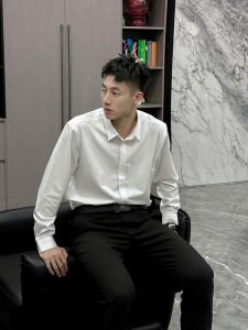 Pure White Long Sleeves Shirt Mens Spring and Autumn Fancy Suit Inner Wear Casual Shirt Lightly Mature Mens Clothing Outwear