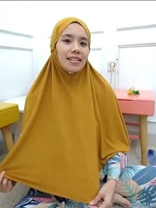 Jilbab Hijab Kerudung Bergo Tali Jersey Instan(L) Khimar Kameela Non Pad (L) | Bergo Maryam Tali Non Pad