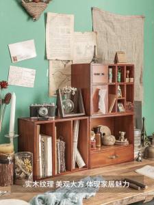 Table Top Shelf Rack Bookshelf Storage Desk Shelf Bookcases Shelf Desktop Storage Rack Bookshelf Bookshelf Storage Vintage Wooden Stationery Journal Seal Cabinet Separated Bookshelf  书架