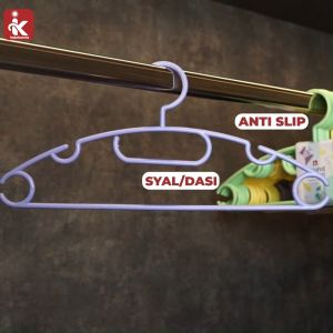 Indokurnia 10pcs Gantungan Baju Round Hitam