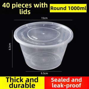 OUKUMAN | Thickened Transparent Round Meal Box With Lid