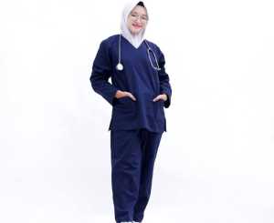 BAJU OK OKA /feer bodir nama/DOKTER JAGA PERAWAT KOMBINASI LENGAN PANJANG/PENDEK