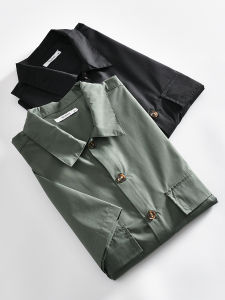 Loose Wide Fit Mens Summer Short Sleeve Shirt Shoulder Drop Style Casual Breathable Youth Popular Standard Edition Workwear