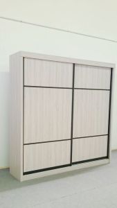 COCO _ Sliding Door Wardrobe 8x8_Mirror Wardrobe Sliding Door_Almari Baju 8x8_Particle Board Material_SIAP PASANG _ Ready Stock