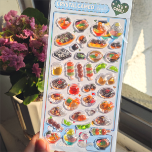 Kawaii Japanese Animal Sushi 3D Relief Drop Sticker for Scrapbooking Cute DIY Phone Case Decor Sticker School Stationery Supply