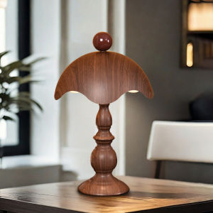 SHIGUANGSUIDAO | Rustic Vintage Walnut-Colored Bedside Lamp