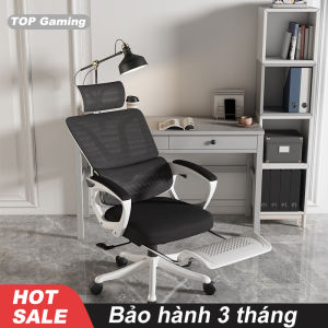 Ghế Công Thái Học kèm chỗ để chân ghế xoay văn phòng uốn cong chống mỏi lưng bọc lưới thoáng khí tránh