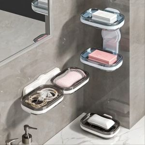 Bar Soap Box 2 Layer / Tempat Sabun Batangan 2 tingkat 2 in 1/ Kotak Sabun Batangan  W8212