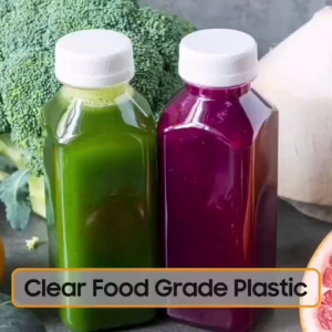 10 Transparent Juice Bottles with Caps Empty Clear Containers with Seal Lids for Home DIY Smoothie Milk Water Other Beverages