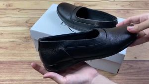Lika Kartini - Sepatu  Pantofel Pantopel Wanita Slip On Kulit Hitam Formal Kerja Hak 3 Cm