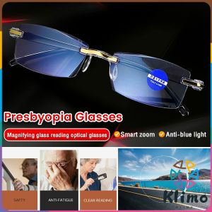 Klimo Frameless Reading Glasses Anti-blue Presbyopia Glasses Farsightedness Glasses