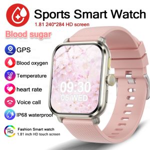 For Huawei Xiaomi New AMOLED Smart Watch Women 1.83 inch Blood Sugar GPS Sports Watch IP68 Waterproof Bluetooth Call Smartwatch