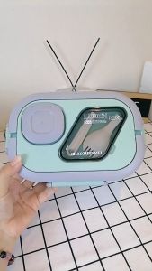 New plastic lunch box Food grade plastic cubicle bento box student office lunch box