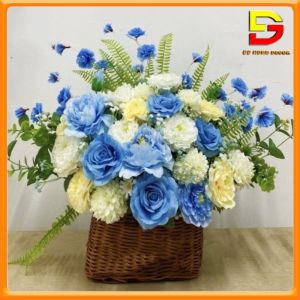 Hoa Giả Giỏ Hoa Giả Cắm Sẵn Làm Quà Tặng Sinh Nhật Khai Trương Cửa Hàng Trang Trí Nhà Cửa DG-157
