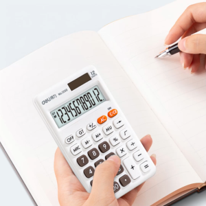 Deli Desktop Calculator / Kalkulator Meja Mini Portable Dual Power Lucu 1200