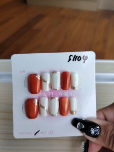 (FREE TOOLKIT ) 10 PCS PRESS ON NAILS. HANDMADE NAILS SIZE S