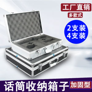 Wireless Microphone Box 2 PCs 4 PCs Portable Aluminum Case Handheld Neckline Clip Head Wear Karaoke Microphone Protection Box Box