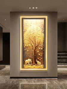 Pachira Macrocarpa Household Entrance Painting Accessible Luxury Elephant Corridor and Aisle Painting Fancy Stair Vertical Wall Painting Lamp