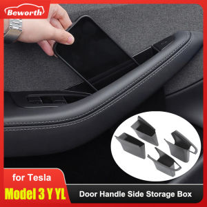 for Tesla Model 3 Y YL Juniper 2025-2020 2026 Highland Car Door Side Storage Box Handle Pocket Passenger Storage Tray Container