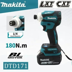 Makita | Makita DTD171 18V Brushless Cordless Impact Driver High Torque Power Tool for Woodworking Construction and Daily Bolting Repair