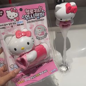 หัวก๊อกน้ำ hellokitty แบบยืดขยาย สำหรับตกแต่งอ่างล้างมือในห้องน้ำ ซิลิโคนสำหรับเด็ก ป้องกันน้ำกระเด็น