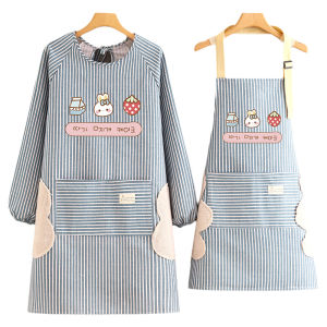 Summer Thin Cotton Linen Apron Womens Home Use Pure Cotton Cooking Waistcoat Breathable Kitchen Work Fashionable Apron