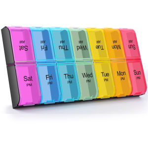 Extra Large Pill Organizer Weekly XL AM PM Pill Case 7 Day Pill Box Twice A Day Daily Medicine Organizer
