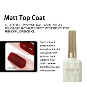 XEIJAYI 15ML Base Gel Super Top Coat Manicure Matte Top Coat Semi Permanent Soak Off UV Gel Varnish
