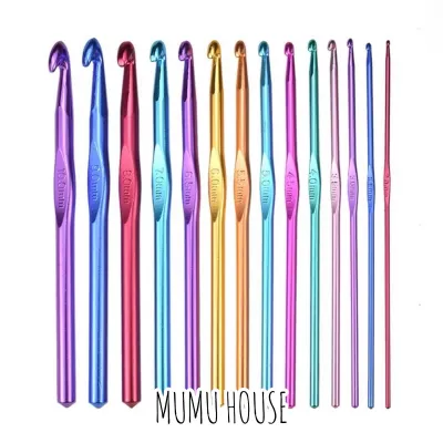 【SG Ready Stock】 Craft Yarn Metal/Silicon Handle Crochet Hook Knitting Knit Needle 毛线编织工具 铝合金 钩针 单头钩针