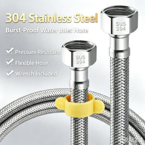 30cm/50cm/80cm Stainless Steel Plumbing Explosion-Proof Flexible Braided Hose Faucet Water Pipe For Kitchen Bathroom Plumbing