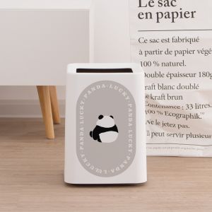 Creative Large Capacity Panda Bear Trash Can for Kitchen Bedroom Bathroom Home Use Square Plastic No Cover Garbage Can