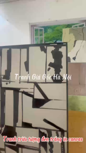 Khổ lớn Tranh canvas in kỹ thuật số phong cách Wabi Sabi trừu tượng decor khách sạn homestay sang trọng tối giản