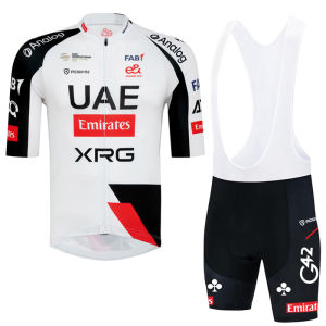 2026 Tour De France New UAE Team Cycling Clothing Dry Short Sleeve Top Professional Road Bike Riding Suit Polyester Lycra Material