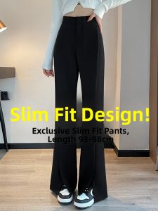 LANKELISHA | Fall Loose High-Waist Slim Fit Wide-Leg Pants