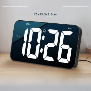 WiFi Digital Clock Wall Hanging Display Screen Alarm Clock Desktop Automatic Time Syncing Silent Plastic Home Decor Clock