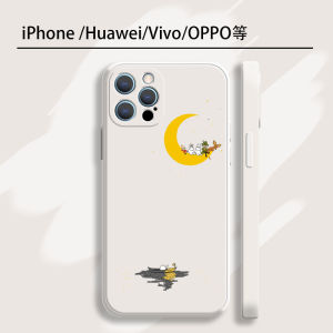 Original Moon Moomin Silicone Phone Case Full Lens Protection Shockproof for Apple iPhone 14 pro Max Huawei P70 Cartoon Design