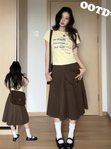 Hand-Painted Graffiti Short-Sleeve T-Shirt Womens Casual Cotton round Neck Print Top Vintage Fun Summer Slimming Effect