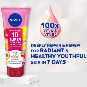 Nivea Extra Bright 10 super Vitamin & Skin Food - Nivea Body Serum 10 super Vitamin 180 ml - Nivea Extra Bright lotin 180ml