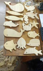 Set 10 miếng gỗ hình động vật vui nhộn cho bé tô màu làm đồ chơi trang trí decor