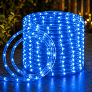 Solar Rope Lights Tube String Lights Solar Powered 2PCS 7/12/17/22M Blue LED 8 Modes for Garden Patio Christmas Party Decor