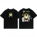 Bandai | Pokemon Gundam Collaboration Anime Short-sleeved Top Summer T-shirt for Both Men and Women. 