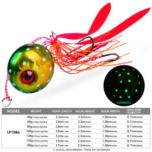 PROBEROS 40-180g Kim Loại Dạ Quang Jig Tôm Với Váy Cao Su Nhân Tạo Mồi Câu Cá Nước Mặn 1 Máy Tính Đại Dương Bãi Biển Sông Jigging Dụ