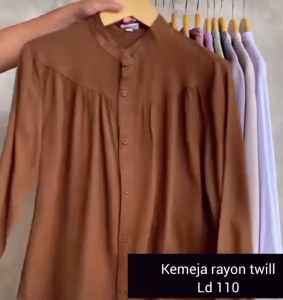 blouse wanita bahan rayon premium kemeja polos lengan panjang kerja dan casual