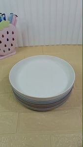 Piring Makan Plastik Diameter 22.5cm Bahan Serat Jerami Gandung Wheat Straw Piring Saji Makan Besar Warna Warni Pastel Cantik