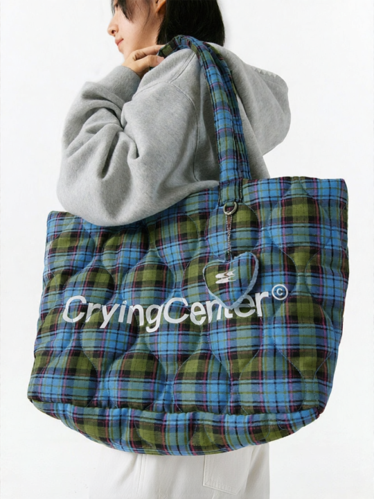CryingCenter | กระเป๋าสะพายข้างลายสก็อต | Lazada.co.th