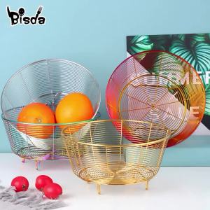 Colorful Round Flat Bottom Stainless Steel Drain Basket