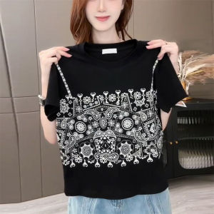 LTST | Black Two-tone Stitched Illusion Two-piece T-shirt Slim Fit