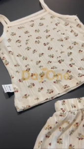 Day One 🍃【3-12M】Tank & Bottom SetINS Summer Suit  Girl Children Cotton Girl Daily Set -Summer Series